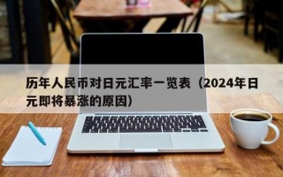 历年人民币对日元汇率一览表（2024年日元即将暴涨的原因）