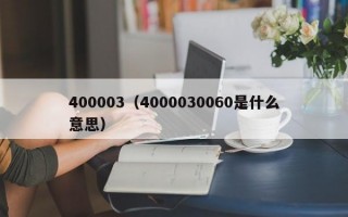 400003（4000030060是什么意思）