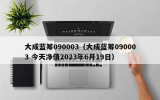 大成蓝筹090003（大成蓝筹090003 今天净值2023年6月19日）