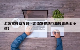 汇添富移动互联（汇添富移动互联股票基金净值）