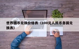 世界钱币兑换价格表（100元人民币各国兑换表）