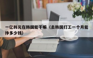 一亿韩元在韩国能干嘛（去韩国打工一个月能挣多少钱）