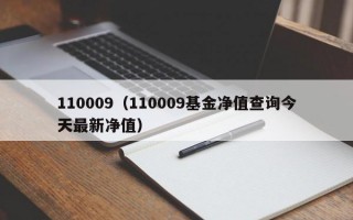 110009（110009基金净值查询今天最新净值）