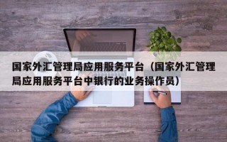 国家外汇管理局应用服务平台（国家外汇管理局应用服务平台中银行的业务操作员）