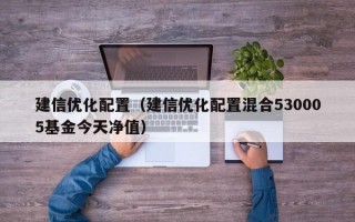 建信优化配置（建信优化配置混合530005基金今天净值）