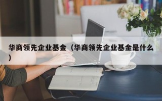 华商领先企业基金（华商领先企业基金是什么）