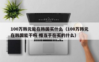 100万韩元能在韩国买什么（100万韩元在韩国能干吗 相当于在买的什么）