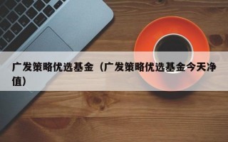 广发策略优选基金（广发策略优选基金今天净值）