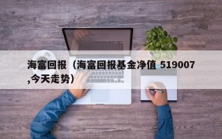 海富回报（海富回报基金净值 519007,今天走势）