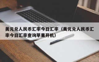 美元兑人民币汇率今日汇率（美元兑人民币汇率今日汇率查询苹果开机）