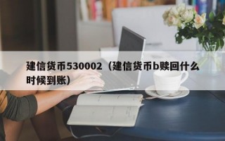 建信货币530002（建信货币b赎回什么时候到账）