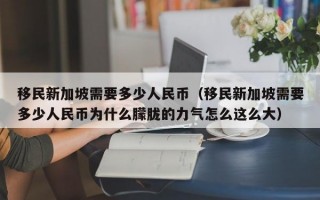 移民新加坡需要多少人民币（移民新加坡需要多少人民币为什么朦胧的力气怎么这么大）