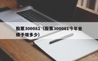 股票300081（股票300081今年业绩予增多少）