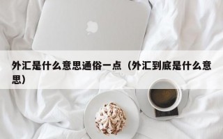 外汇是什么意思通俗一点（外汇到底是什么意思）