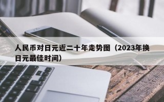 人民币对日元近二十年走势图（2023年换日元最佳时间）